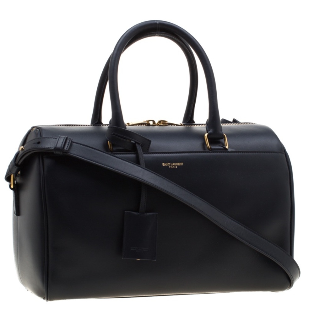 SAINT LAURENT | BLACK LEATHER CLASSIC DUFFLE 6 BAG